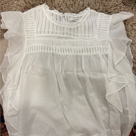 Isabel Marant Etoile White Ruffled Blouse - Picture 1 of 3